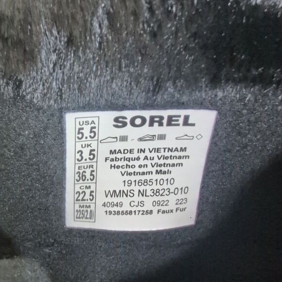 Sorel 5.5 Whitney II Tall Lace Black Waterproof Winter Boots, NEW - Picture 12 of 13